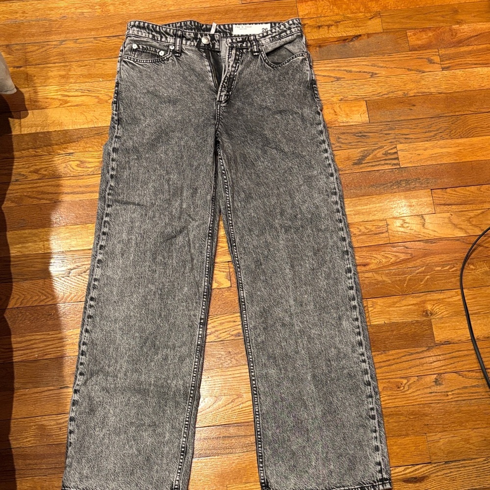 Rag & Bone Black and Gray Patterned mirimar Jeans